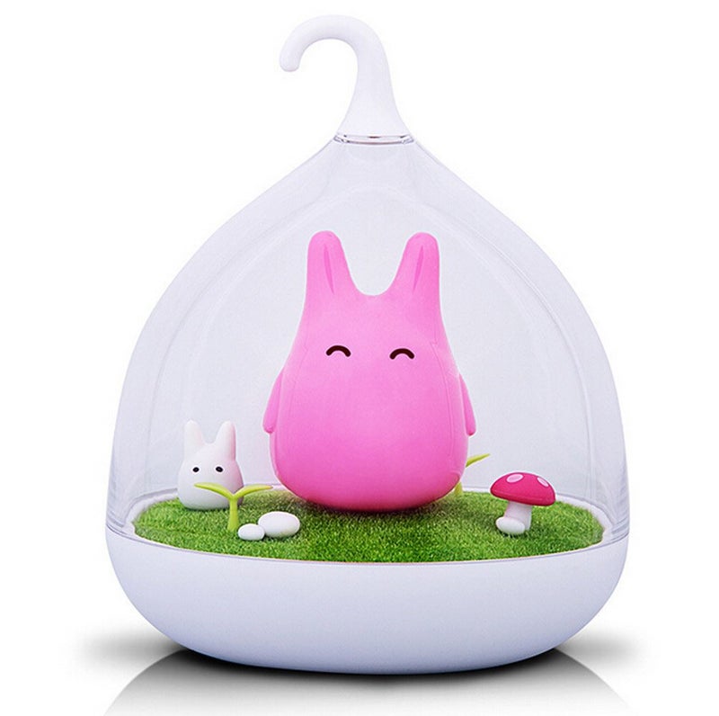 WOMHOPE Children's Night Lights Rechargeable Hand-held Design Tap Sensor Vibration Cage Lamp Night Lights for Kids, Baby,Valentines Gift,Outdoor Lamp (Pink Bunny) - Image 2
