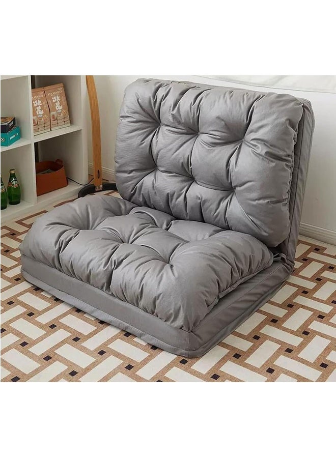 Comfynest Adjustable Folding Floor Sofa with Back Support – Ideal for Bedrooms, Dorms, and Compact Spaces (Dark Grey) - Image 1
