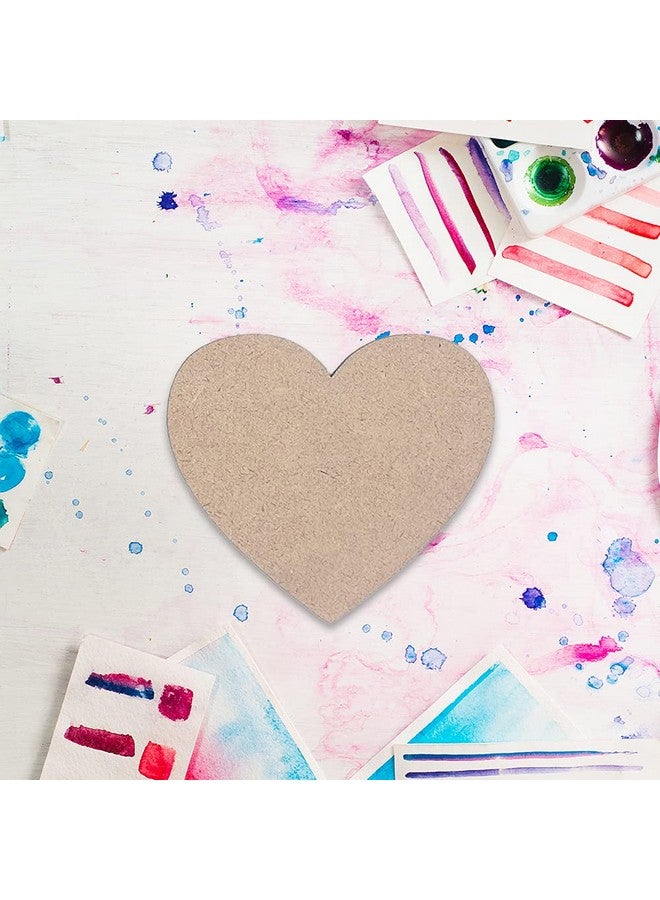 IVEI MDF DIY Coasters Wood Sheet Craft - MDF Plain Wooden Coasters Heart Shaped Blank Cutouts for Painting Wooden Sheet Craft, Decoupage, Resin Art Work & Decoration - Set of 12 - Image 2