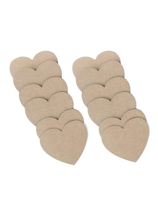 IVEI MDF DIY Coasters Wood Sheet Craft - MDF Plain Wooden Coasters Heart Shaped Blank Cutouts for Painting Wooden Sheet Craft, Decoupage, Resin Art Work & Decoration - Set of 12 - Image 1