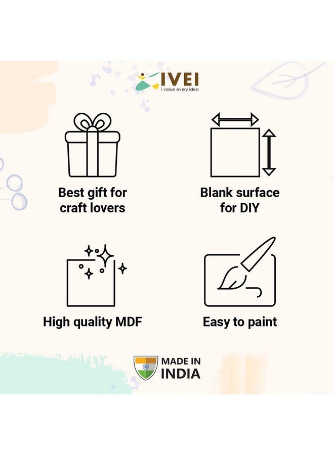 IVEI MDF DIY Coasters Wood Sheet Craft - MDF Plain Wooden Coasters Heart Shaped Blank Cutouts for Painting Wooden Sheet Craft, Decoupage, Resin Art Work & Decoration - Set of 12 - Image 3