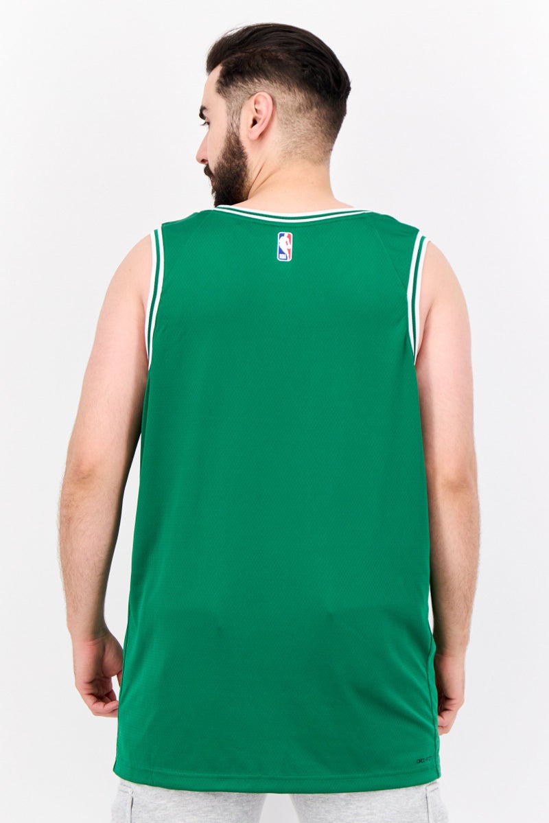 Nike Nike x NBA Men Dri Fit Brand Logo Basketball Jersey, Green - Image 3