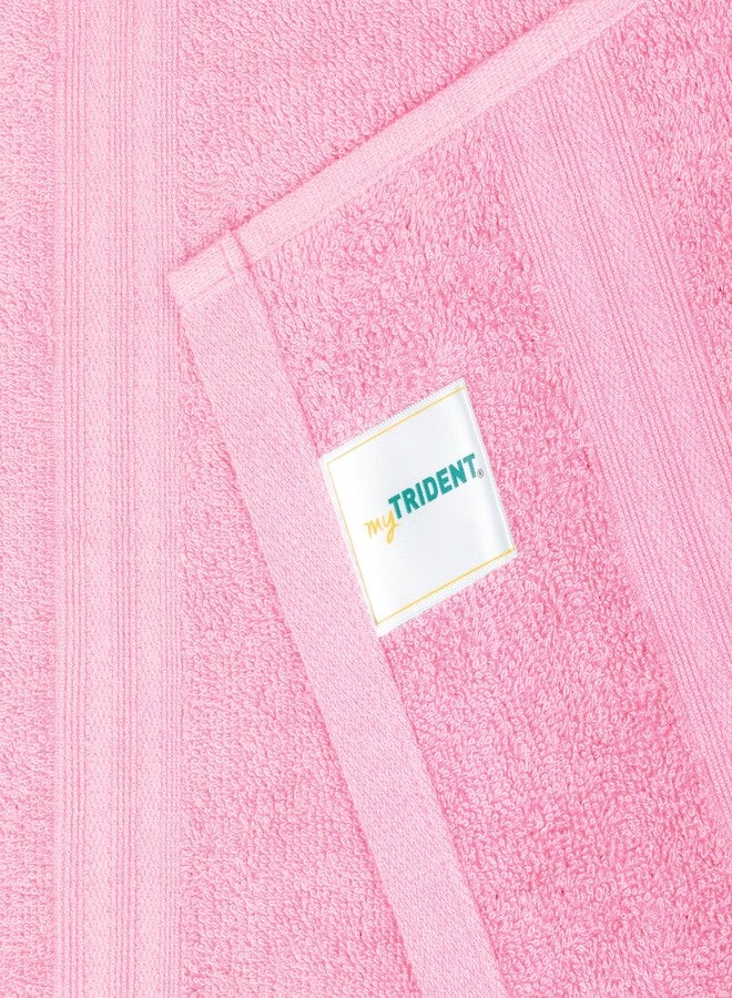MYTRIDENT Celebration Towels for Bath Large Size, 4 PC Towel Set, 1 Bath, 1 Small Bath, 2 Hand, Powder Pink - Image 5