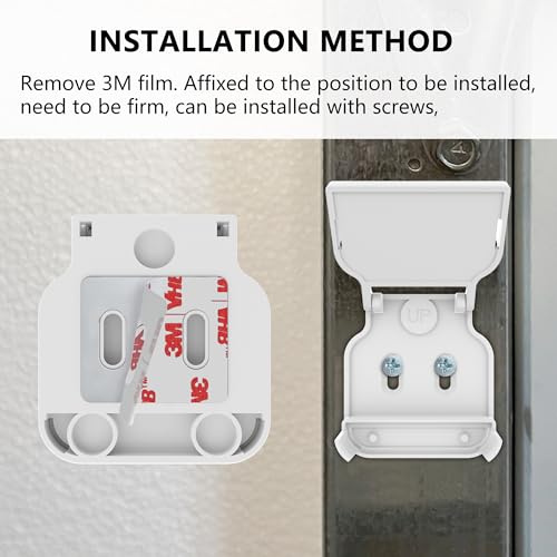 Touzanious Garage Door Bracket for Ring Alarm Contact Sensor 2nd Gen – White Mount with Snap Clip & Screws – Secure Fit, Easy Install, Ring Compatible Accessory (1-Pack, Sensor Not Included) - Image 3