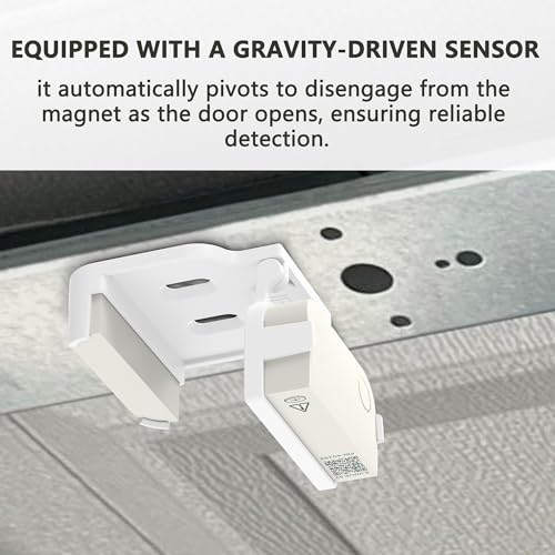 Touzanious Garage Door Bracket for Ring Alarm Contact Sensor 2nd Gen – White Mount with Snap Clip & Screws – Secure Fit, Easy Install, Ring Compatible Accessory (1-Pack, Sensor Not Included) - Image 2