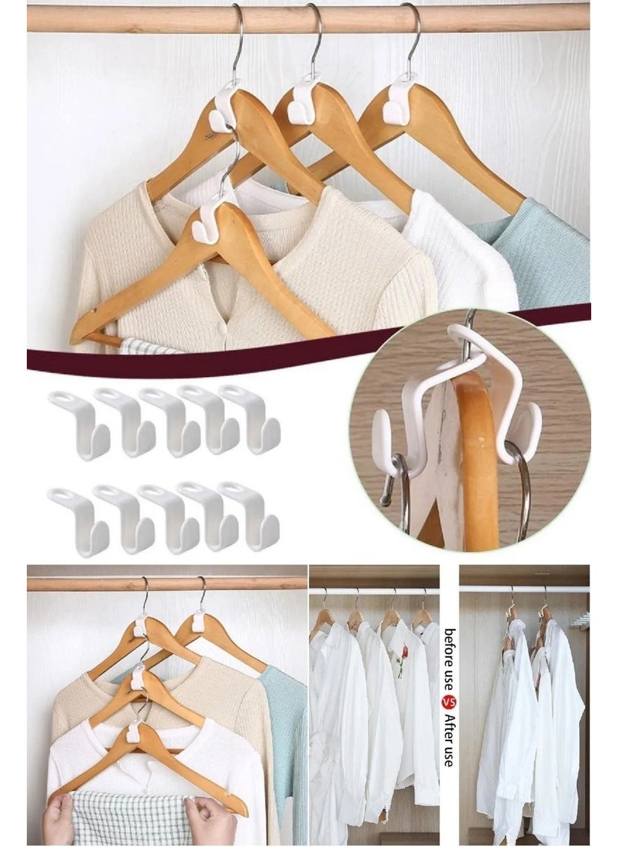 BarkoFix - 10 Pcs Multi-Purpose Hanger Multiplexer Hooks Hook Hanger Hanger Hook Clothes Hanger Multiplexer Apparatus - Image 1