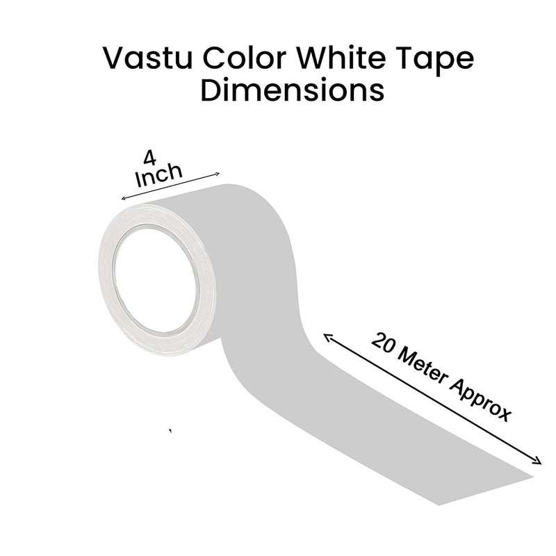 D-Fix ® شريط أرضيات فاستو الملون BOPP - بطول حوالي 20 متر وعرض 96 مم / 04 بوصة - لفة واحدة لكل عبوة - علاج فاستو دوتش / تصحيح فاستو للمرحاض والمدخل - أبيض - Image 2