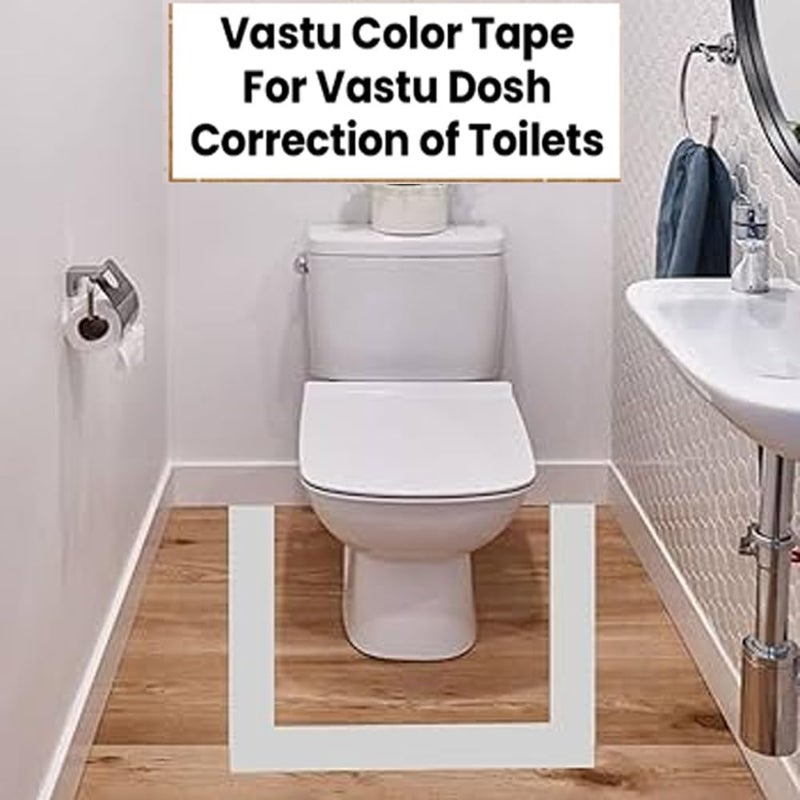 D-Fix ® شريط أرضيات فاستو الملون BOPP - بطول حوالي 20 متر وعرض 96 مم / 04 بوصة - لفة واحدة لكل عبوة - علاج فاستو دوتش / تصحيح فاستو للمرحاض والمدخل - أبيض - Image 5