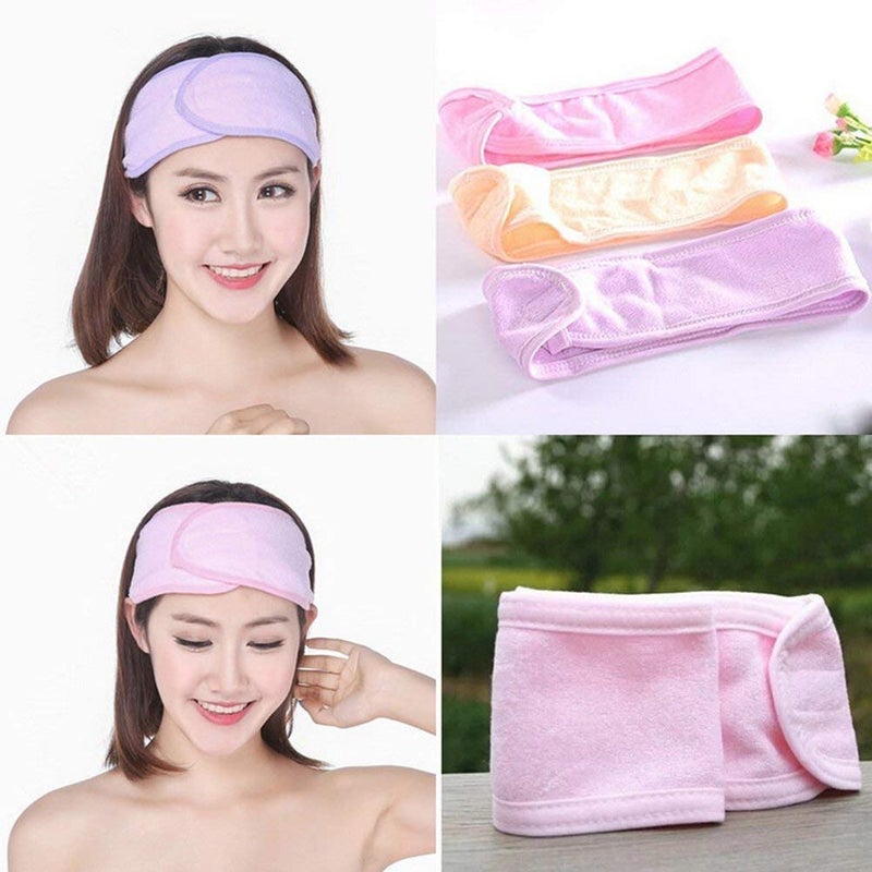 KIRA Kira Terry Cloth Facial Spa Headband Head Wrap Stretch Towel Yoga Sport Multiuse Headband With NonSlip Stretchable Elasticized Facial Headband 1 Pc Random Color - Image 2
