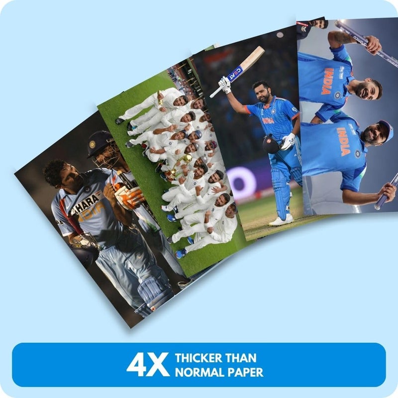 auraposter Cricket Poster | Set of 40 Mini Cricketers Posters (15 X10 Cm) | Posters for wall, boys, hostel | Best Gift for Cricket lovers, Virat Kholi, Rohit Sharma, MS Dhoni | Glue Dots Included - Image 4