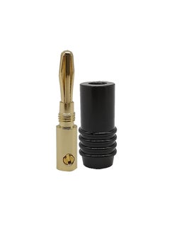 fdealz fdealz 4 Pieces Metal BANANA PLUGS 24K Goldplated 4MM Banana Connector with Screw Lock For Audio Jack Speaker Plugs  - Image 3