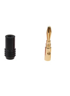 fdealz fdealz 4 Pieces Metal BANANA PLUGS 24K Goldplated 4MM Banana Connector with Screw Lock For Audio Jack Speaker Plugs  - Image 5