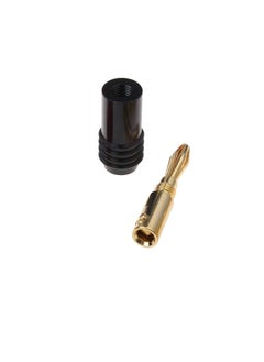 fdealz fdealz 4 Pieces Metal BANANA PLUGS 24K Goldplated 4MM Banana Connector with Screw Lock For Audio Jack Speaker Plugs  - Image 2