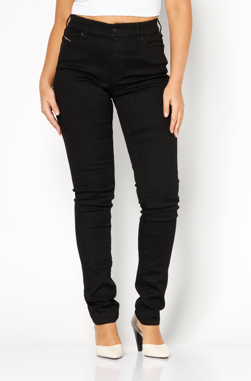 DIESEL Women D-Roisin Skinny Fit Plain Stretchable Denim Jeans, Black - Image 1