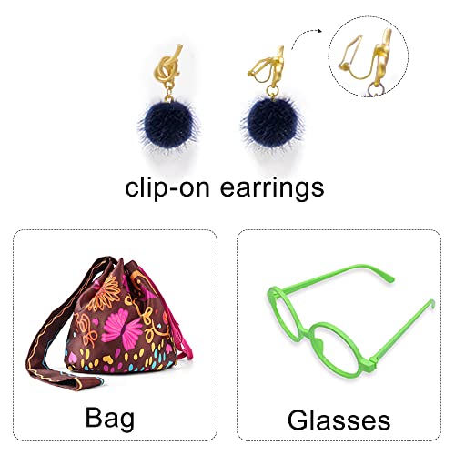 CCJRLM Encanto dress Mirabel dress encanto,Isabella encanto costume for girls Cosplay Dress Up With Glasses Earrings - Image 3
