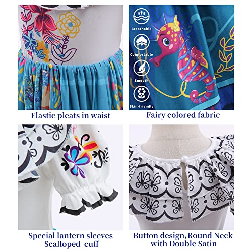 CCJRLM Encanto dress Mirabel dress encanto,Isabella encanto costume for girls Cosplay Dress Up With Glasses Earrings - Image 5