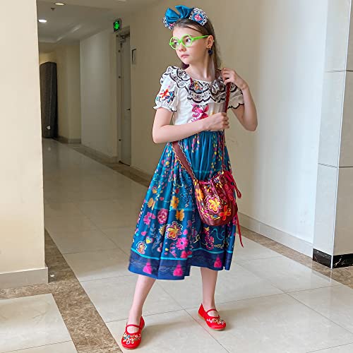 CCJRLM Encanto dress Mirabel dress encanto,Isabella encanto costume for girls Cosplay Dress Up With Glasses Earrings - Image 4