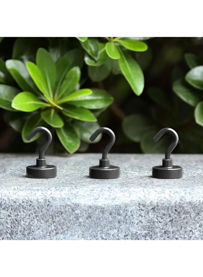 6 قطع خطافات مغناطيسية ثقيلة 50 رطل، أسود، تركيب سقفي معدني لتخزين المنزل والمكتب - Image 2