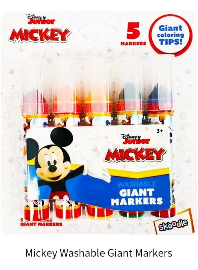 SKOODLE Disney Washable Giant 5 Markers for Kids Arts Crafts Supplies Non Toxic Coloring Markers for boys and girls Toddlers 3+ Pre-School Educational Toys Birthday Gift Giving Gift(Micky&Minnie) - Image 3