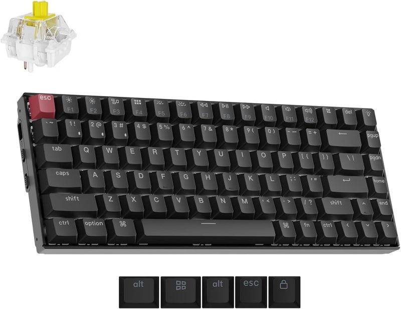 Keychron K2 75% Layout QMK Wireless and Wired Options Mechanical Keyboard Super Banana Switch, Paired with Shine-Through Double-Shot PBT Keycaps for Mac Windows-Version 3 - Image 1