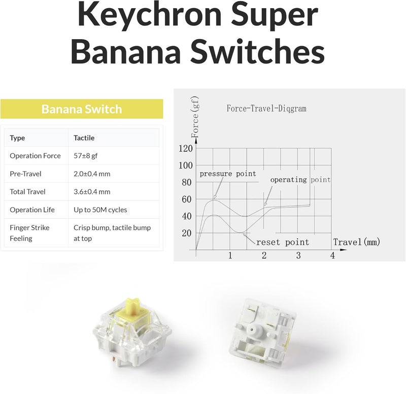 Keychron K2 75% Layout QMK Wireless and Wired Options Mechanical Keyboard Super Banana Switch, Paired with Shine-Through Double-Shot PBT Keycaps for Mac Windows-Version 3 - Image 5