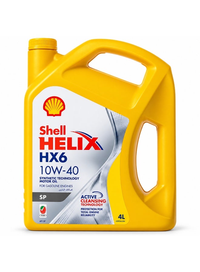 Shell Helix HX6 10W-40 Synthetic Technology Motor Oil API SP, 4 Litres - Image 1