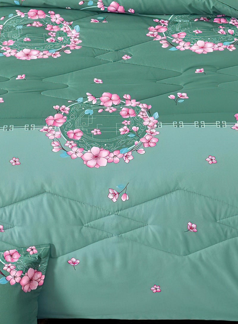 Ming Li 6Piece King Size 220x240Cm Comforter Set Medium Filling Bedding Set for All Season Includes 1Comforter 1Bedsheet 2Pillow Shams and 2Cushion cases - Image 5