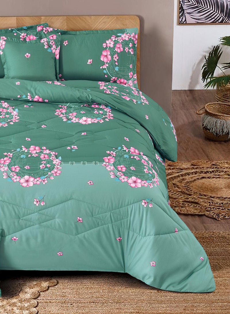 Ming Li 6Piece King Size 220x240Cm Comforter Set Medium Filling Bedding Set for All Season Includes 1Comforter 1Bedsheet 2Pillow Shams and 2Cushion cases - Image 3