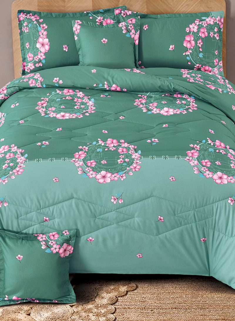 Ming Li 6Piece King Size 220x240Cm Comforter Set Medium Filling Bedding Set for All Season Includes 1Comforter 1Bedsheet 2Pillow Shams and 2Cushion cases - Image 4