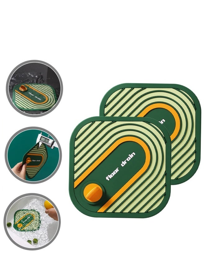 Anti Odor Mat Silicone Bathtub Stopper, Tub Stopper Silicone Floor Drain Anti-Odor Mat, for Kitchen Bathroom Laundry Shower Floor, 2 Pieces - Image 2