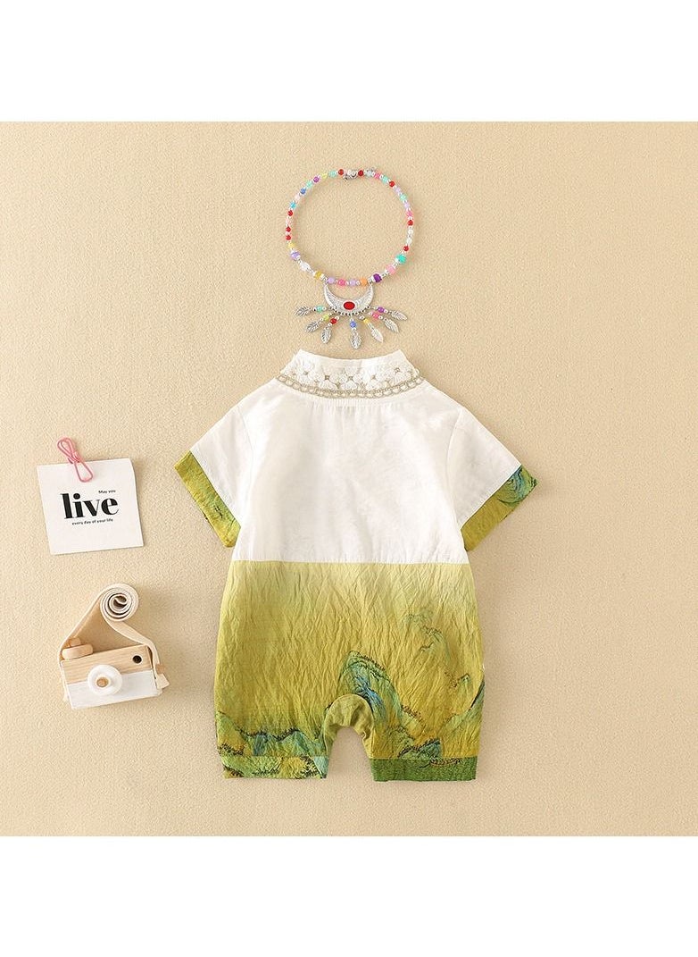 Loquat - Baby Summer Thin Chinoiserie Bodysuit - Image 1
