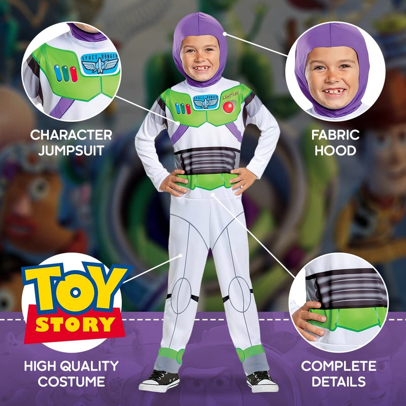 Disguise Disney Official Buzz Lightyear Costume - Kids M | Toy Story Costumes for Halloween, Fancy Dress or Dress Up at Home | Match up with Woody | Childrens Outfit For Boys & Girls Aged 3 - - Image 2