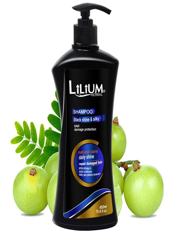 Lilium Black shine & silky Shampoo for Total Damage Protection 450ML - Image 1