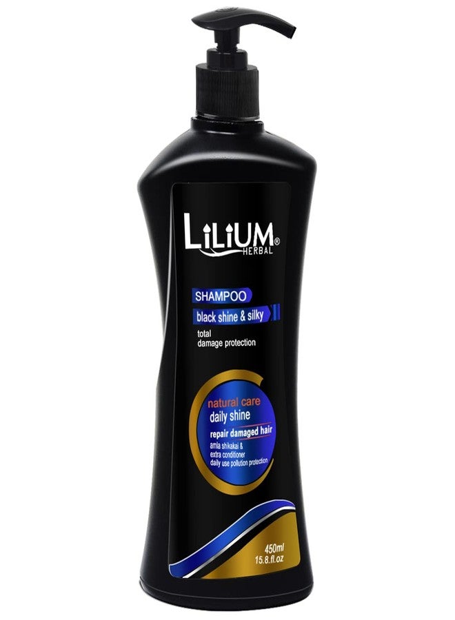 Lilium Black shine & silky Shampoo for Total Damage Protection 450ML - Image 3
