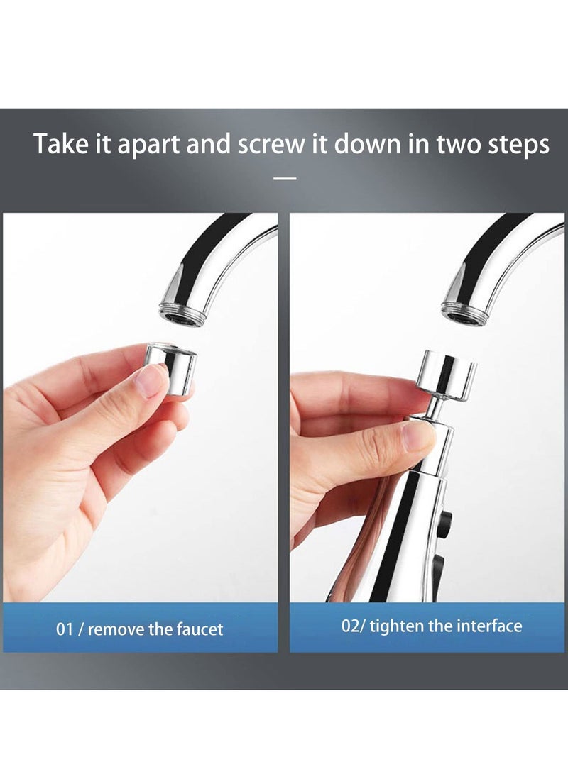 Arabest Kitchen Faucet Tap, 360° Rotatable Spout, Kitchen Sink Faucet Head, Replacement 3 Modes for Kitchen Sink Spray Nozzle Faucet Head, Kitchen Tap Sprayer Spout Parts Silver - Image 3