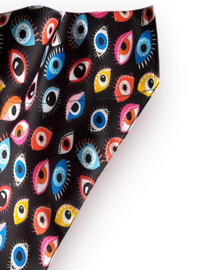 W Offers Ultra Premium Satin Dog Collar Bandana, an Ideal Accessory for Medium and Large Dogs. It Includes a Slip-on Bandana and an Adjustable Collar with D-Ring. (Medium - Large, Evil Eye) - Image 4