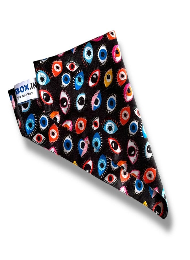 W Offers Ultra Premium Satin Dog Collar Bandana, an Ideal Accessory for Medium and Large Dogs. It Includes a Slip-on Bandana and an Adjustable Collar with D-Ring. (Medium - Large, Evil Eye) - Image 3