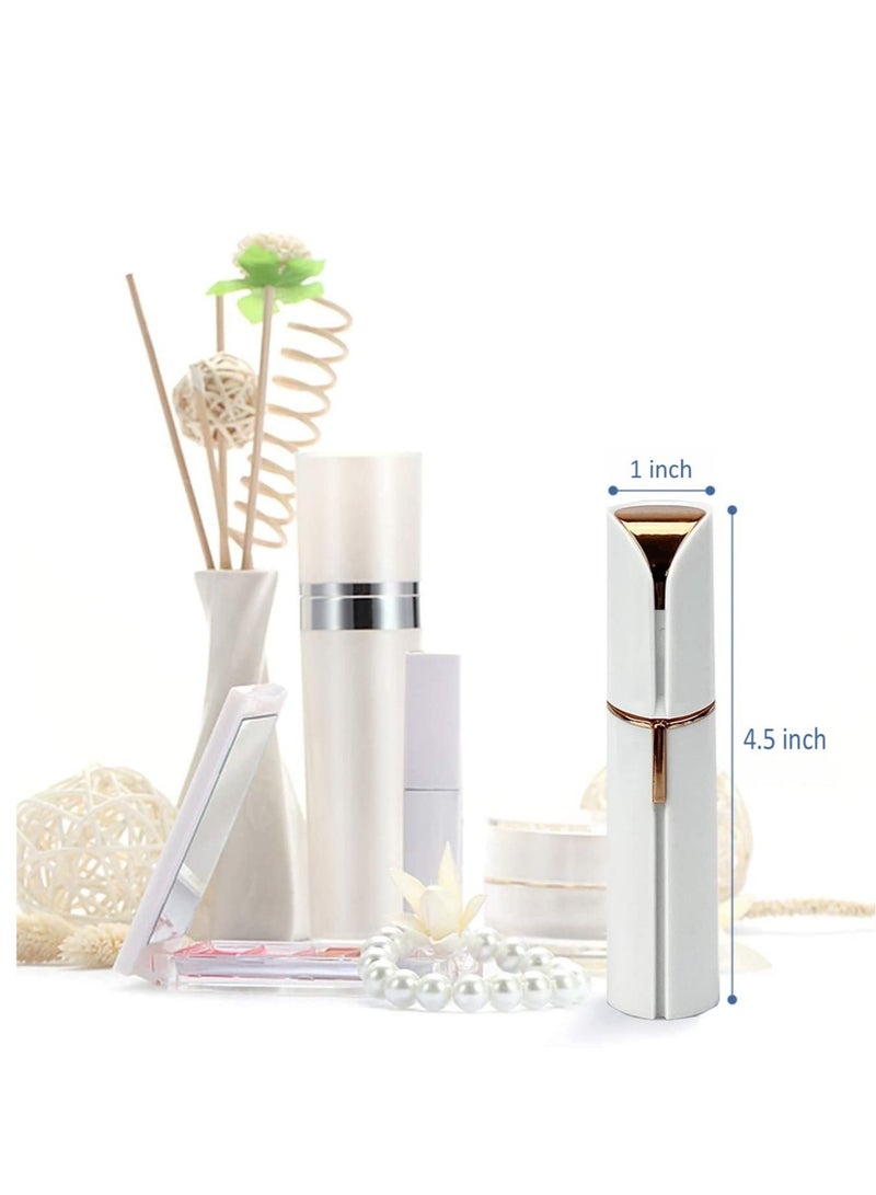 Electric Facial Hair Remover, Women’s Portable Facial Hair Trimmer, Best Painless Flawless Hair Remover for Women Bikini Area, Peach Fuzz, Upper Lip, Arm (White) - Image 2