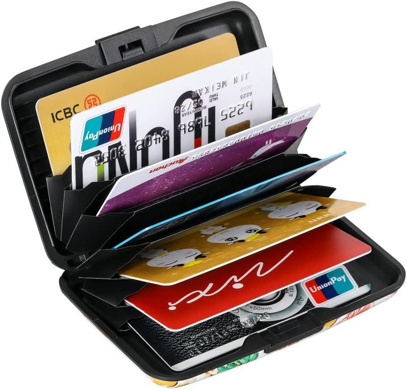 ELFISH Mini RFID Aluminum Wallet Credit Cards Holder Business Card Case Metal ID Case for Men Women(Flower22) - Image 5