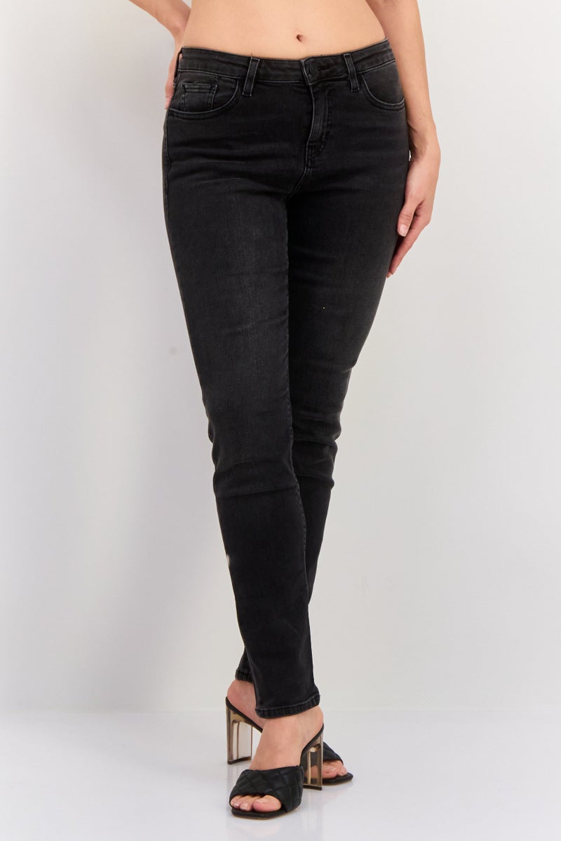 ESPRIT Women Slim Fit Washed Stretchable Jeans, Grey - Image 1