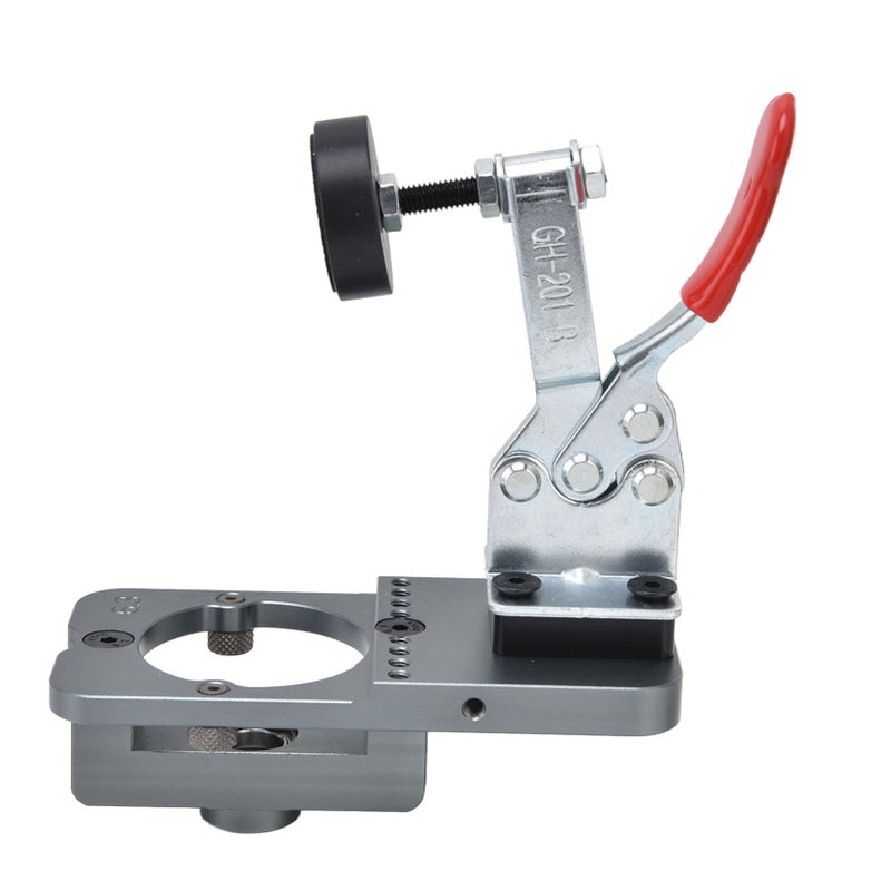 Hinge Jig Adjustable Woodworking Hole Puncher Opener Drilling Guide Locator Hand Tool 35mm Gray - Image 3