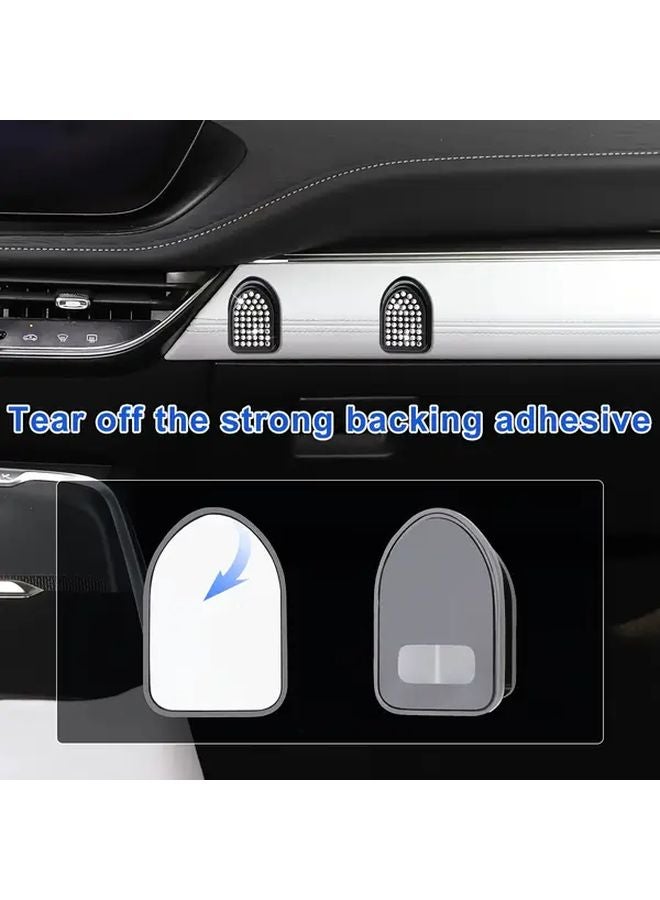 Black Car Key Holder 2pcs Self Adhesive ABS Diamond Embellished Hook for Keys Masks Headphones - Image 5