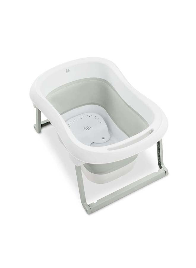 Hauck Wash N Fold L Portable Baby Bath Tub with Stool, Foldable & Collapsible Design, Color Changing Drain Plug for Safe Bath Temperature, Ideal for Newborns, 80 x 56 x 44 cm (White Sage) - Image 3