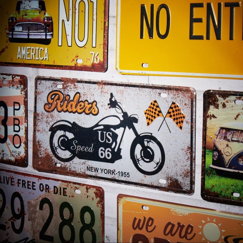 Eazywagon Riders US 66 Multipurpose Metal Signs - License Wall Plate, Decorative Car Tag - Ideal for Cafe, Restaurant, Shop, Home, Hotel, Club, Office, Living Area - Image 2