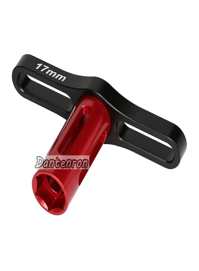 Dantenron RC Aluminum 17mm Wheel Hex Nuts with Wheel Hub Wrench Repair Tool Set Upgrades Part for 1/8 RC Cars Trucks Off Road Buggy Arrma Typhon Kraton 6S 3S Traxxas E-Maxx E-Revo Mojave (Blue) - Image 4
