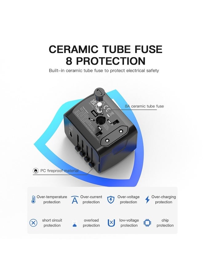 Multi-Function Travel Charger  Plug Adapter - 199 Power Adapter with PD 20W and QC3.0 Technology - Image 2