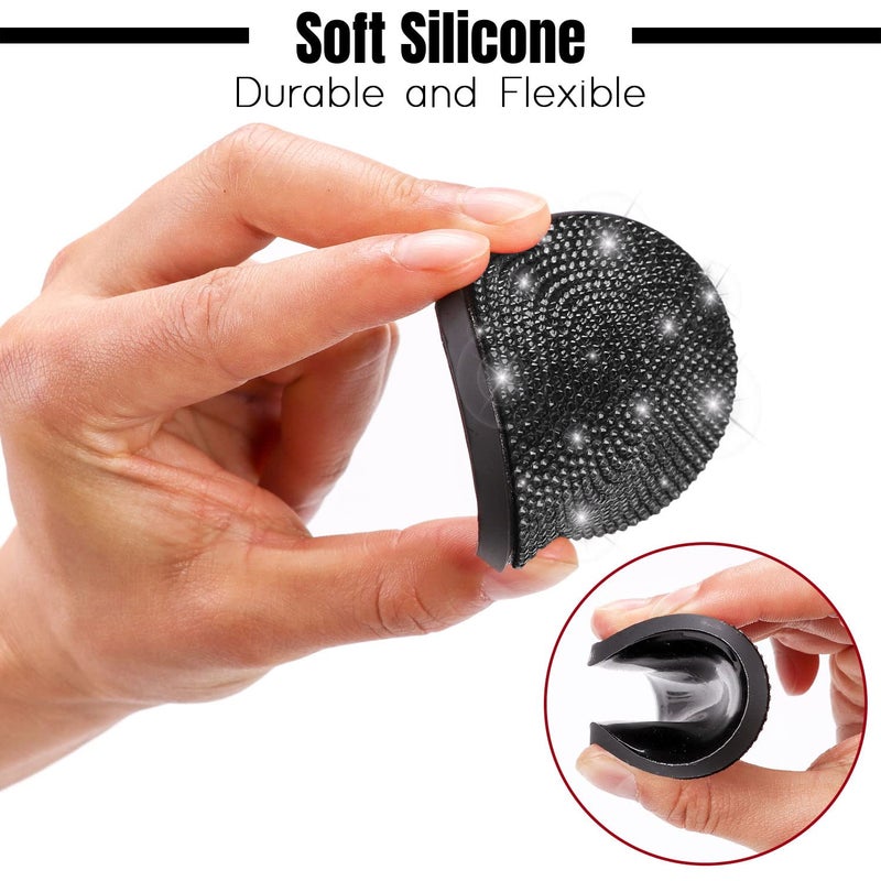 ToBeQueen Black Bling Car Cup Coasters, 4 Pack Crystal Rhinestone Bling Car Coaster Universal 2.75 Inch Anti-Slip Shockproof Car Cupholder Coaster Insert Auto Interior Accessories for Women, Black - Image 5