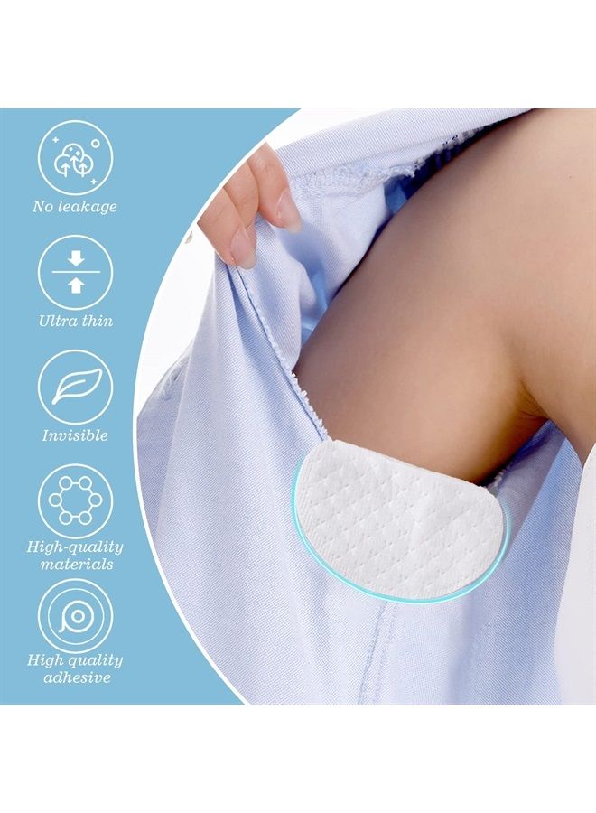 BESARME 100 Pcs Underarm Sweat Pads, Armpit Sweat Pads for Women and Men, Disposable Underarm Shields Pads for Clothing Sweating Comfortable Unflavored Non Sweat Armpit Protection(5.1 * 3.54 inch, 100)