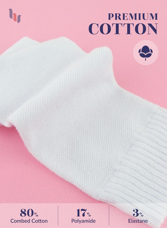 Hugh Ugoli Mens Cotton Diabetic Crew Socks, Non-Binding, Wide, Seamless Comfortable, Edema Neuropathy Sock, White, X-Large, Shoe Size:US 11-13 for Men, 4 Pairs - Image 3