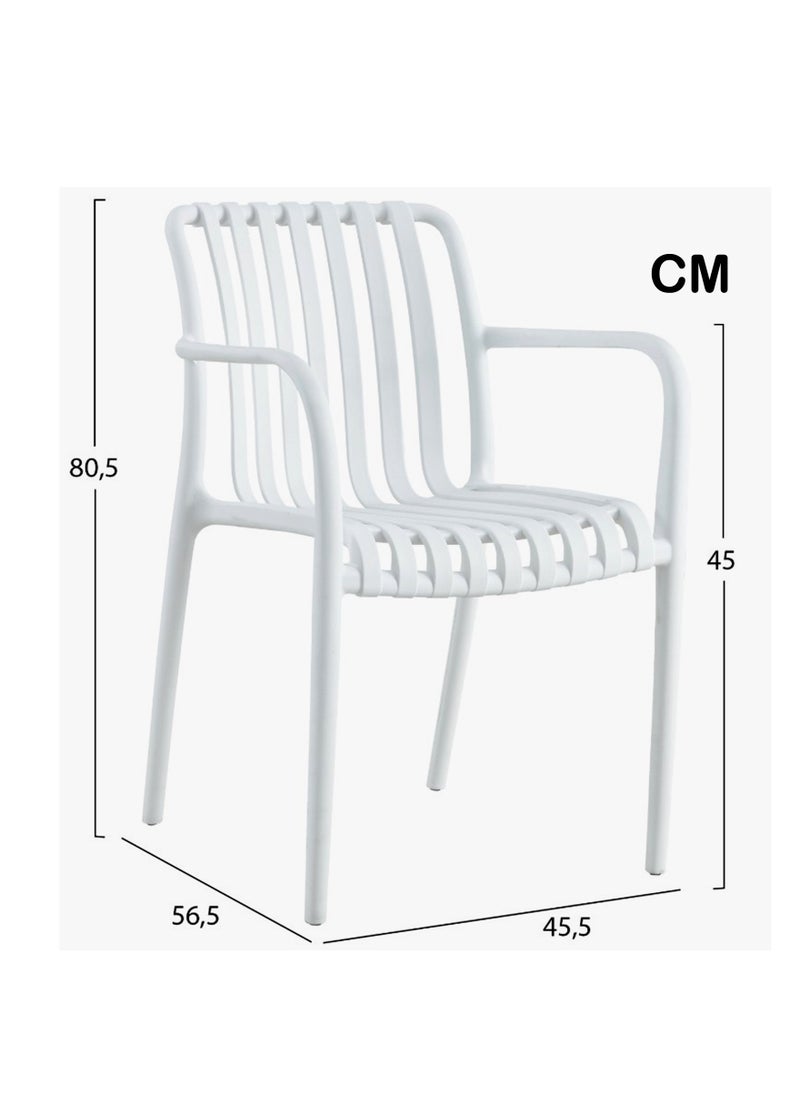 Living - Set of 4 piece Stackable outdoor modern hotel plastic restaurant dining chair chairs for events coffee shop - Image 1